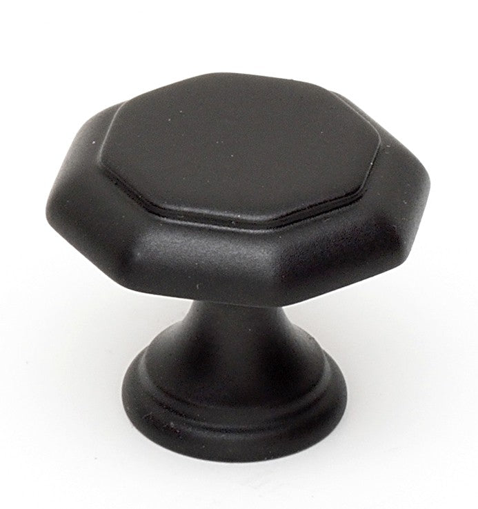 Matte Black Hexagon Knob 1"