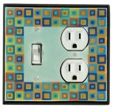 Tiny Tiles Combo Switch Plate 1 Toggle/Outlet