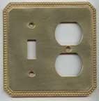 Polished Brass Beaded Single Toggle Outlet Combo