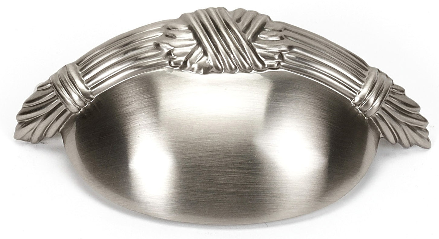 Satin Nickel Ornate Cup Pull 3"