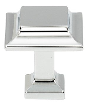 Polished Chrome Square Knob 1.25"