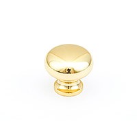 Polished Brass Round Knob 1.25"