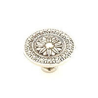 White Brass Ornate Knob