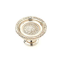 White Brass Large Ornate Knob