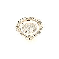 White Brass Small Ornate Knob