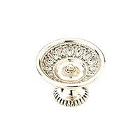 White Brass Ornate Knob