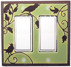 Green Songbird Double Decora Switch Plate