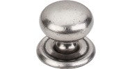 Top Knobs Victorian Knob with Backplate Pewter Antique