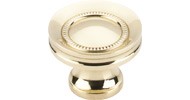 Top Knobs Button Faced Knob 1.25" Polished Brass