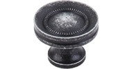 Top Knobs Button Faced Knob 1.25" Black Iron