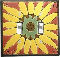 Sunflower Double Toggle Switch Plate