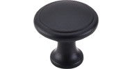 Top Knobs Ringed Knob 1-1/8" Flat Black