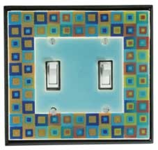 Tiny Tiles Double Toggle Switch Plate