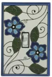 Blue Floral Ceramic Switchplates