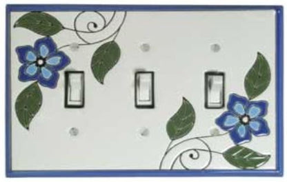 Blue Floral Ceramic Switchplates