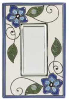 Blue Floral Ceramic Switchplates