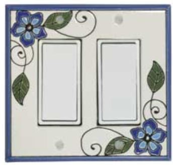 Blue Floral Ceramic Switchplates