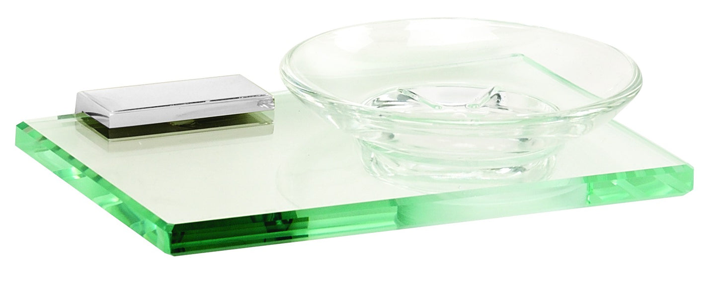 Polished Chrome Glass Soap Dish