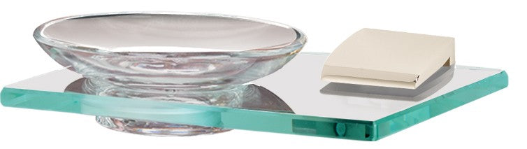 Polished Nickel Glass Soap Dish