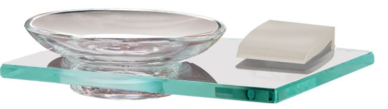 Satin Nickel Glass Soap Dish