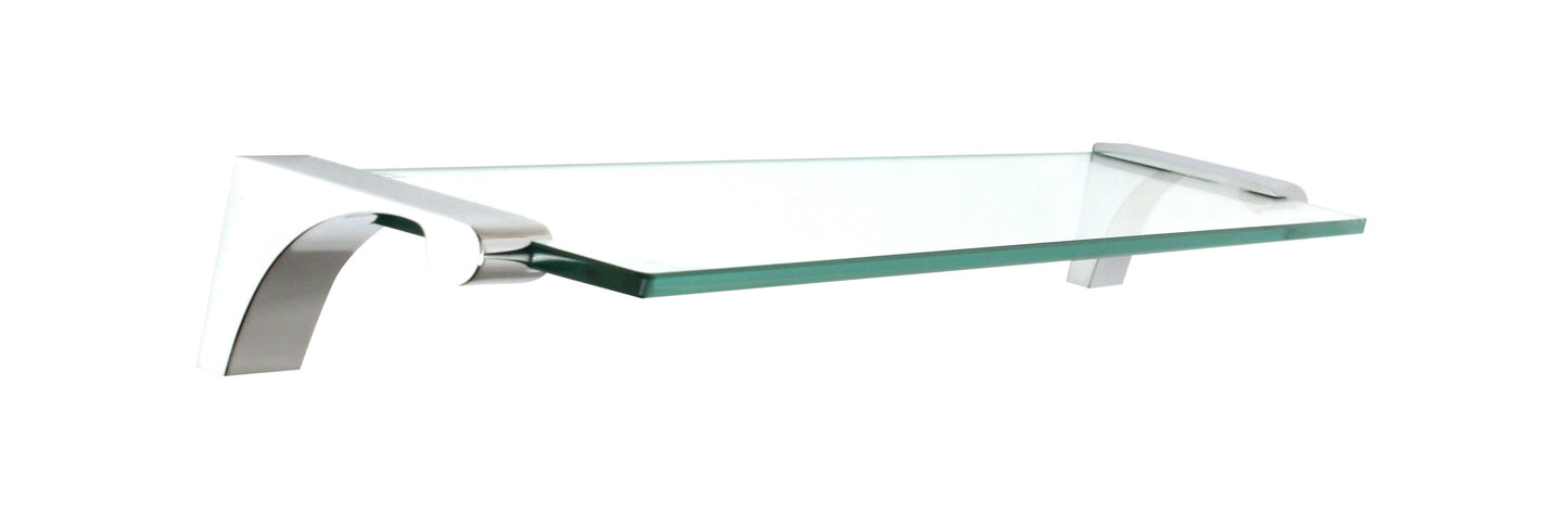 Polished Chrome Glass Shelf 18"