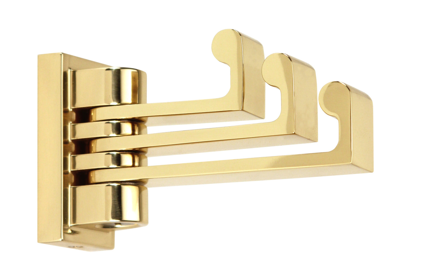Polished Brass Triple Hook