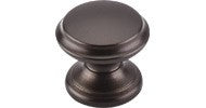 Flat Top Knob 1 3/8" Oil Rubbed Bronze