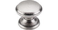 Flat Top Knob 1 3/8" Antique Pewter