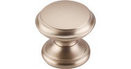 Flat Top Knob 1 3/8" Brushed Bronze