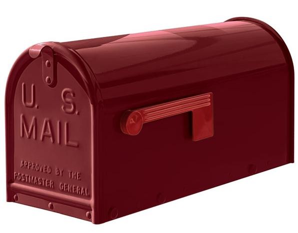 Quality Burgundy Medium Size Mailbox