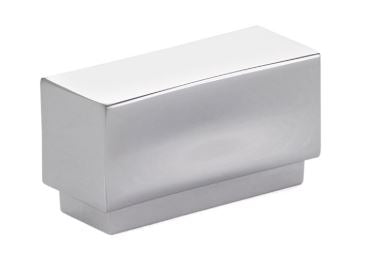 Modern Rectangular Knob Polished Chrome