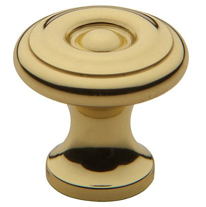 Simple Colonial Polished Brass Knob