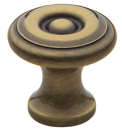 Simple Colonial Satin Brass and Black Knob