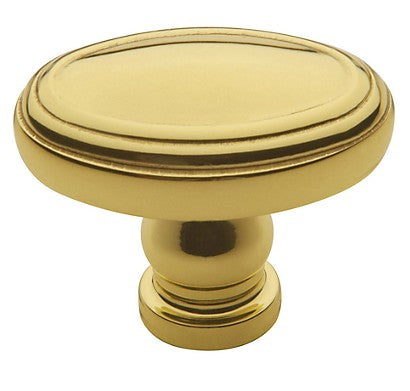 Colonial Oval Polished Brass Knob