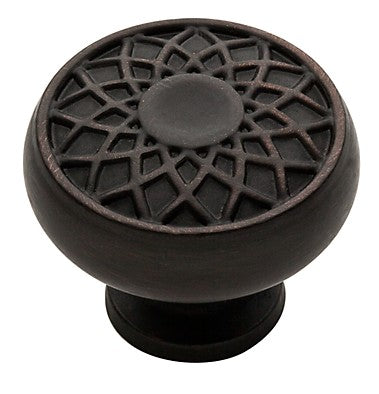 Venetian Bronze Flower Print Knob