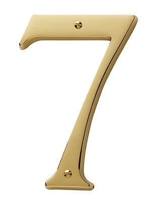 Non-Lacquered Brass House Number 7