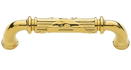 Polished Brass Ornate Pull 4"