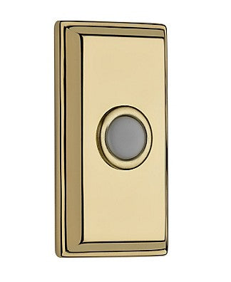 Polished Brass Rectangular Reserve Bell Button