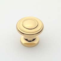 Polished Brass Traditional Knob 1"