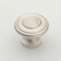 Satin Silver Traditional Knob 1.25"