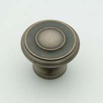Weathered Antique Nickel Traditional Knob 1.25"