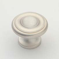Satin Silver Traditional Knob 1 3/8"