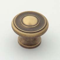 Antique Brass Traditional Knob 1.5"