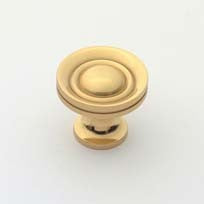 Polished Brass Beveled Knob 1"