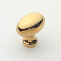 Small Polished Brass Oval Knob