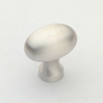 Small Satin Silver Oval Knob