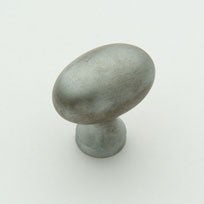 Smaller Weathered Antique Nickel Oval Knob