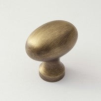 Small Weathered Brass Oval Knob