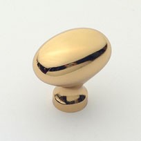 Medium Polished Brass Oval Knob