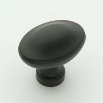 Large Matte Black Oval Knob